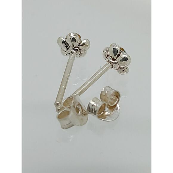 Vintage Estate Jewelry NOS .925 Sterling Silver Sky Blue Rose Crystal Earrings - Picture 9 of 11